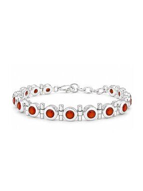 Genuine 7.20 Cts Amber Bracelet Solid .925 Sterling Silver